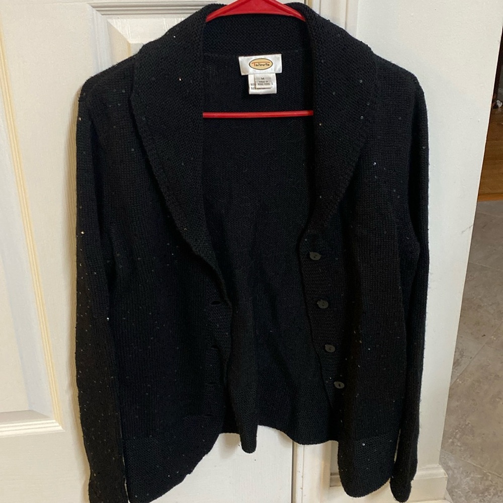 Black button up sweater